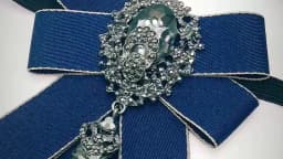 Retro Handmade Ribbon Bow Tie Brooch Rhinestones Crystal Necktie Men's Suit Shirt Collar Pin Luxulry Webbing Jewelry Accessories