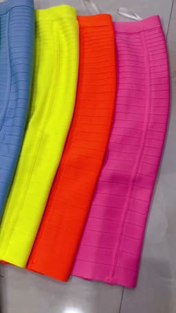 16 Colors Sexy Solid Zipper Orange Blue Black Red Bandage Skirt Women Elastic Bodycon Summer XL XXL Pencil Skirts 58cm