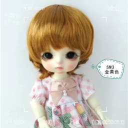 1/12 1/8 OB11 Doll Wigs D28053 3-4inch 4-5inch 5-6inch Enfant Cut Synthetic Mohair BJD Hair Lati Yellow &White Tiny Accessories