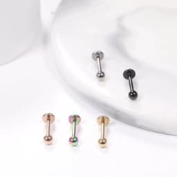 50Pcs Wholesale Implant Grade Titanium Labret Piercing Externally Threaded Lip Stud Earring 4/6/8/10/12mm Ear Cartilage Piercing