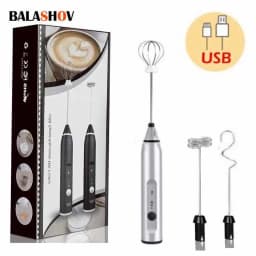 USB Electrical Milk Frothers Electric Handheld Blender with Mini Coffee Maker Whisk Mixer for Coffee Cappuccino Cream Foamer