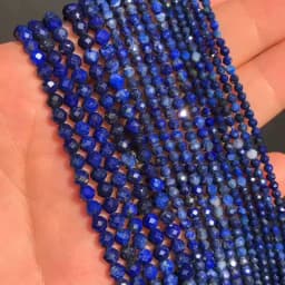 2 3 4mm Faceted Lapis Lazuli Gem Beads Natural Loose Stone Beads for Jewelry Making DIY Bracelet Earrings Accessories 15''Inches