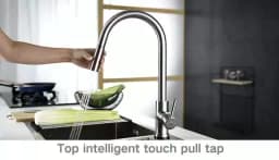 Rozin Smart Touch Kitchen Faucet Brushed Gold Pull Out Sensor Faucets Black/Nickel 360 Rotation Crane 2 Outlet Water Mixer Taps