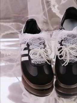 Fancy Lace 2.9CM Width Flat Shoelace for Sneakers Shoelaces for Women Casual Shoes Black White Shoe Laces Accessorices