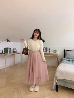 Women Starry Sky Mesh Tutu Skirts Sequin Glitter Layered Tulle A-Line Chic Elegant Puffy Mid Length SkirtStreetwear