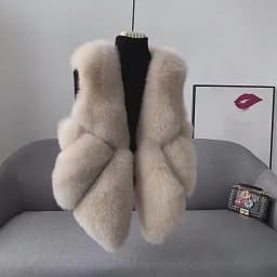 2024 autumn and winter new fox fur vest women's short coat young fur integrated vest winter coat women