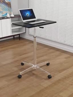 Wooden Portable Small Desk Stable Standing Workstation Height-Adjustable Bedside Desk Durable Laptop Table