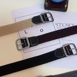 No drilling required Men Elastic Belt Canvas Belt Metal Pin Buckle Durable Stretch Belt
