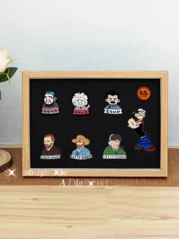 Hollow Shadow Box Frame for Badges Medals Brooches Keepsakes Wall Mountable Display Case with Storage Stylish