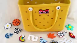 1/7pcs Bling Bling Bow Charms For Beach Bag Accessories Slippers Handbag Decoration Palm Beach Tote Bag Accessories
