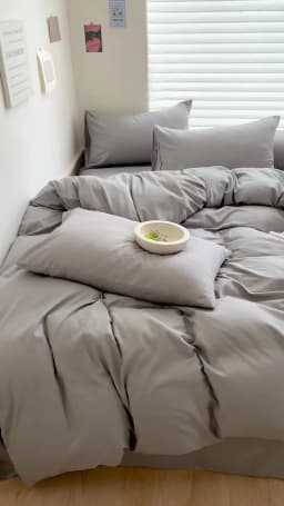 Solid Bed Linen Cotton Bedding Set with Sheet Duvet Cover Pillowcase Single Couple Bedsheet King Queen Double Twin Size