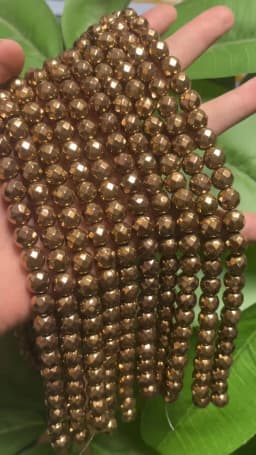 Smooth Faceted Bronze Hematite Beads Natural Stone Loose Spacer Beads DIY Charm Bracelet For Jewelry Making 15'' 2/3/4/6/8/10mm