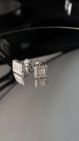 925 Sterling Silver VVS1 D Color Moissanite Square Stud Earrings for Men Women Screw Ear Stud Fine Jewelry Diamonds Pass Test