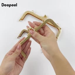 2/5/10Pcs 8.5-20cm Metal Gold Embossed Bags Handle Purse Frame Kiss Clasp Women's Handbag Wallet DIY Handmade Bag Accessories