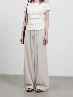 CHIC VEN New Women Pants Solid Loose Casual Wide Leg Pant Elastic Waist Female Thin Trousers Pleated Spring Summer 2026