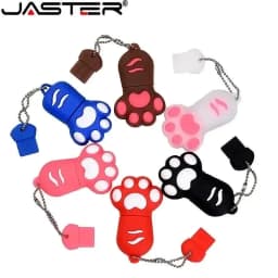JASTER USB Flash Drive Cartoon 64 Gb Bruin Roze Zwart Blauw Kleur Kat Klauw Usb Flash Drive Usb 2.0 4Gb 8gb 16 Gb 32 Gb Pendriv