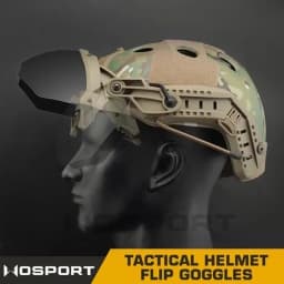 Tactical Helmet Flip Goggles Hunting Outer Suspension Helmet Windproof Waterproof Eye Protective Goggles Anti-frog Glasses