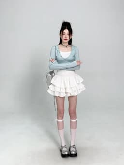 Mini Skirt Cute Sexy Balletcore Elastic High Waist Ball Gown Summer Ruffle Lolita Skirt Short Korean Sweet Y2K Women Clothing