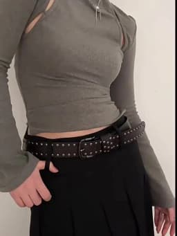Stylish Western Punk-Style Belt Cool Girl's Edgy Versatile Jeans Belt Women's High-End Metal Statement Studded Belts