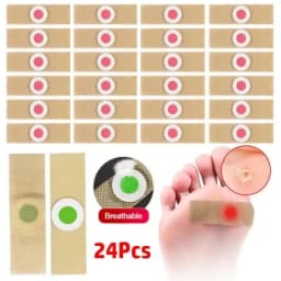 24 Pcs Foot Care Corn Pads Softening Plasters for Hard Skin Callus Removal Adhesive Stickers for Heel Toe Daily Use