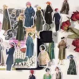 Stickers 25pcs Light Retro Salt Hand Account Material Stickers Vintage European Girls Noble Characters Kids Toys Waterproof