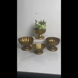Luxury Gold Retro Flower Vase Wide - Mouth Flower Utensils Flower Arrangement Vase Office Cafe Indoor Restaurant Wedding Decor