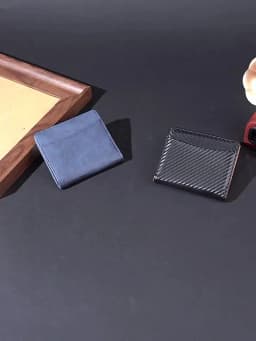 New Simple Short Men Wallet High Quality Card Holder Zipper Coin Pocket Large Capacity Card Bag Carbon Fiber Male Purses