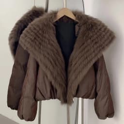 OFTBUY Oversized Quilted Outerwear Warm Winter Wear Smooth Zipper Duck Down Jacket Female Women Genuine Fox Fur Winter Coat