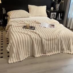 Solid Color Artificial Rabbit Fur Blanket Fluffy Soft Plush Throw Blanket Autumn Warm Queen Size Fleece Blankets for Bed Sofa