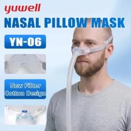 Yuwell YN-06 CPAP Nasal Mask Soft Silicone Cushion Sleep Apnea Mask Quiet Design 22mm Tube Comfortable Headgear Replacement