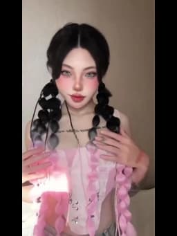 Synthetic 1Pcs Ponytail Extension Corlorful Bubble Braid Long Lantern Braided Ponytail with Hair Tie Straight Hairpieces