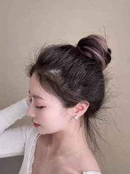 Highlight Synthetic Wig Hair Bundle DIY Self-winding Chignon Low High Ponytail Hair Extension Fluffy Braid Hair Bun Hairpiece