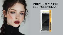 NAGARAKU Premium Matte Ellipse Eyelashes Split Tips Ellipse Shape Natural Light Faux Ellipse Eyelashes Dark Black Lashes
