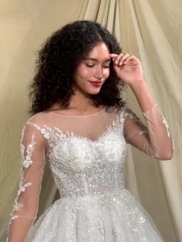 BEPEITHY Customized Muslim Long Sleeves Wedding Dresses 2026 Winter Women Princess Bridal Ivory Luxury Glitter Ball Gown Bride
