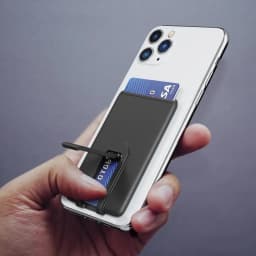 Mobile Phone Card Holder Stick on Anti Falling Credit Cardholder Easy Push 3M Adhesive Soft Silicone Phone Wallet Compatible